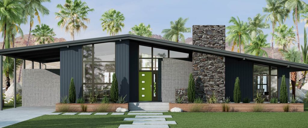 exterior mid century home